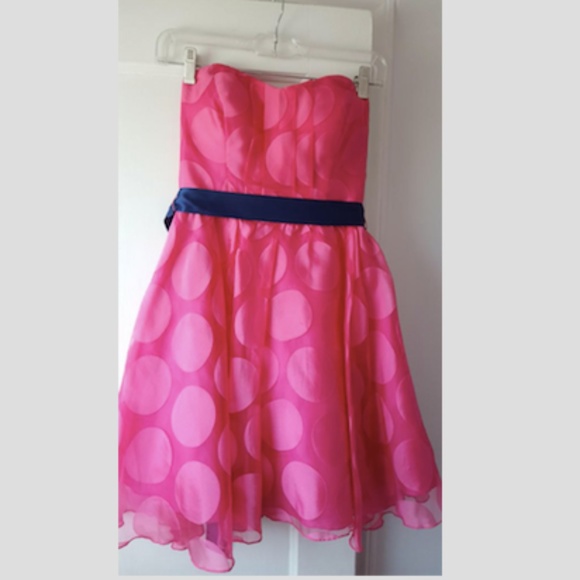Juniors pink strapless dress - Picture 1 of 3